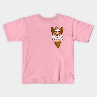 Peach Corgi Ice Cream Kids T-Shirt
